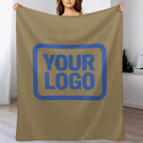 Custom Light Khaki Sky Blue Blanket
