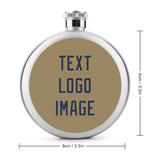 Custom Light Khaki Blue Hip Flask