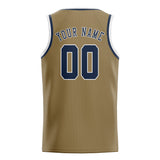 Custom Light Khaki & Blue Colors Design Sports Basketball Jersey