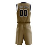 Custom Light Khaki Blue Basketball Set