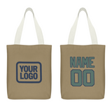 Custom Light Khaki Blue Green Canvas Tote Bag