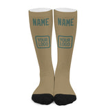 Custom Light Khaki Blue Green Knee-High Sock
