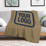 Custom Light Khaki Blue Blanket