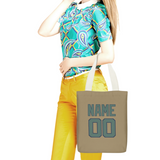 Custom Light Khaki Blue Green Canvas Tote Bag
