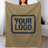Custom Light Khaki Blue Blanket