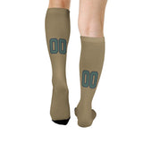 Custom Light Khaki Blue Green Knee-High Sock