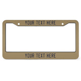 Custom Light Khaki Navy License Plate Frame