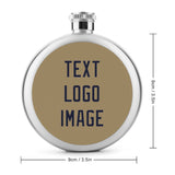 Custom Light Khaki Navy Hip Flask