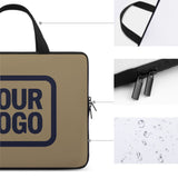 Custom Light Khaki Navy Laptop Bag