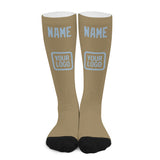 Custom Light Khaki Light Blue Knee-High Sock