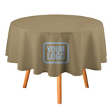 Custom Light Khaki Light Blue Round Table Cloth