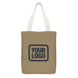 Custom Light Khaki Light Blue Canvas Tote Bag