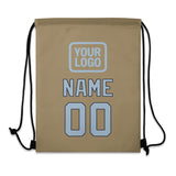 Custom Light Khaki Light Blue Drawstring Bag