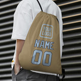 Custom Light Khaki Light Blue Drawstring Bag