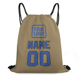 Custom Light Khaki Sky Blue Drawstring Bag