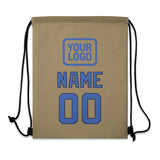 Custom Light Khaki Sky Blue Drawstring Bag