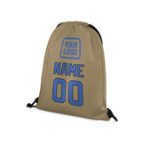 Custom Light Khaki Sky Blue Drawstring Bag