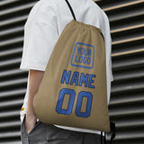 Custom Light Khaki Sky Blue Drawstring Bag