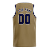Custom Light Khaki & Navy Colors Design Sports Basketball Jersey