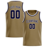 Custom Light Khaki & Navy Colors Design Sports Basketball Jersey