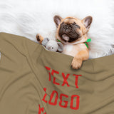Custom Light Khaki Orange Red Pet Blanket