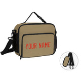 Custom Light Khaki Orange Red Lunch Bag