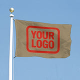 Custom Light Khaki Orange Red Flag