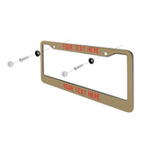 Custom Light Khaki Orange Red License Plate Frame