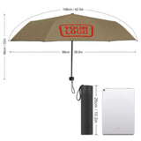Custom Light Khaki Orange Red Automatic Umbrella