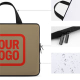 Custom Light Khaki Orange Red Laptop Bag