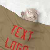 Custom Light Khaki Orange Red Pet Blanket
