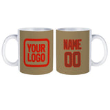 Custom Light Khaki Coral Red Mug