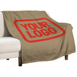 Custom Light Khaki Orange Red Blanket