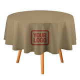 Custom Light Khaki Coral Red Round Table Cloth