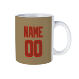 Custom Light Khaki Coral Red Mug