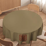 Custom Light Khaki Coral Red Round Table Cloth
