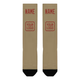 Custom Light Khaki Coral Red Knee-High Sock