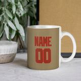 Custom Light Khaki Coral Red Mug