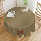 Custom Light Khaki Coral Red Round Table Cloth
