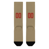 Custom Light Khaki Coral Red Knee-High Sock