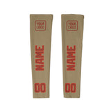 Custom Light Khaki Coral Red Arm Sleeve