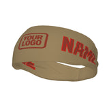 Custom Light Khaki Coral Red Sports headband