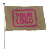 Custom Light Khaki Pink Flag