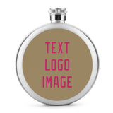 Custom Light Khaki Pink Hip Flask