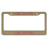 Custom Light Khaki Pink License Plate Frame