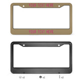 Custom Light Khaki Pink License Plate Frame