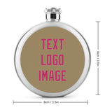 Custom Light Khaki Pink Hip Flask