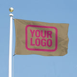Custom Light Khaki Pink Flag