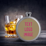 Custom Light Khaki Pink Hip Flask