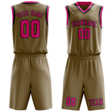 Custom Light Khaki Pink Basketball Set